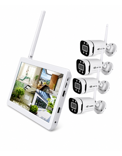 4CH Wireless 2MP CCTV Camera System with Built-in 10.1" Monitor – 480M Long-Range Wi-Fi Security Kit